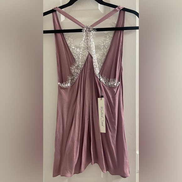NWT Lace Trim Tank Top Mauve Small - Picture 3 of 5